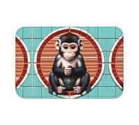 WHJSHOP The Silent Monkey Prints Crystal Velvet Lock Edge Floor mat, Bedroom Carpet, Parlor, Dormitory Home Decoration