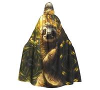 WHJSHOP The sloth's elegant posture Pattern Halloween Adult Hooded Cloak ensuring easy care and long-lasting use