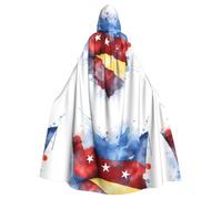WHJSHOP The Star-Spangled Banner Picture Halloween Adult Hooded Cloak No Zipper, Comfortable & Durable for Role-Playing