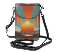 WHJSHOP The Sun Shines Brightly Picture Small Leather Women'S Crossbody Flip Phone Bag, Waterproof And Durable
