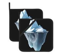 WHJSHOP The tip of The Iceberg Prints Square Insulated Pot Mat 2 Pieces Featuring a Convenient Side Hanging Rope for Easy Storage