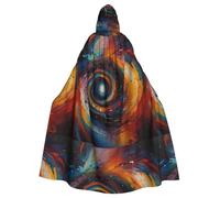 WHJSHOP The vortex of art Printing Halloween Adult Hooded Cape Large Hooded Cloak with Bow Tie, No Zipper