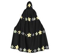 WHJSHOP Three little stars Prints Adult Hooded Cape Cloak for Halloween, Role-Playing, and Costume Parties
