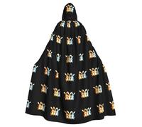 WHJSHOP Three naughty little rabbits Prints Adult Hooded Cape Cloak for Halloween, Role-Playing, and Costume Parties