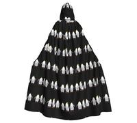 WHJSHOP Three penguins singing together Prints Halloween Adult Hooded Cloak No Zipper, Comfortable & Durable for Role-Playing