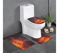 WHJSHOP Three-piece floor mat set The geese at sunset Printed water-absorbent and non-slip for bathrooms toilets and kitchens