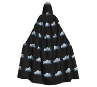 WHJSHOP Thunder and lightning clouds Prints Halloween Adult Hooded Cloak No Zipper, Comfortable & Durable for Role-Playing