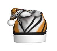WHJSHOP Tiger head with a fierce look Printed Christmas Hat for Adult Making It a Fun and Durable Gift for Men and Women