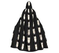 WHJSHOP Timid scared cat Prints Adult Hooded Cape Cloak for Halloween, Role-Playing, and Costume Parties