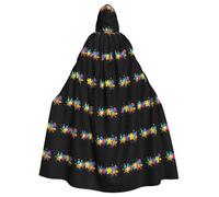 WHJSHOP Trendy five-pointed star Prints Halloween Adult Hooded Cloak No Zipper, Comfortable & Durable for Role-Playing