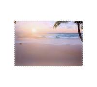 WHJSHOP Tropical Beach Sunset Prints Quality Table Layers - Heat Resistant Place Mat Covers, Durable 6-Piece Set with Printed Designs