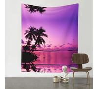 WHJSHOP Tropical tree Pink Prints Original Wall Tapestry 60x51in - Boho Throw Blanket for Dorm Decor, Beach Picnic, & Bedroom Layering