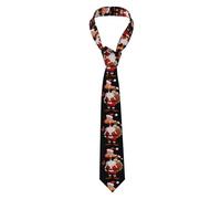 WHJSHOP Turkey in Christmas costume Prints Men's Necktie - Stylish and Durable Polyester Fiber Tie for Business, Daily Life, and Special Occasions, Black, One Size