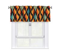 WHJSHOP Turning The Flame Prints Cozy Kitchen Window Layer - 54x18 Inch Peach Skin Valance with Filtered Light