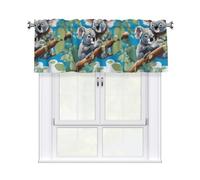 WHJSHOP Two Cute Koalas Prints Curtain with Short Pole, 54x18in for Enhancing Kitchen Windows, bathrooms, Laundry Rooms, and Studios