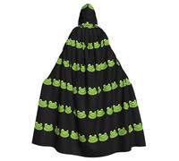 WHJSHOP Two green frogs Prints Halloween Adult Hooded Cloak No Zipper, Comfortable & Durable for Role-Playing