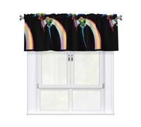 WHJSHOP Two-Headed Parrot Prints Bright & Cozy Kitchen Window Layer - 54x18 Inch Peach Skin Valance for a Welcoming Home
