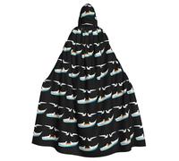 WHJSHOP Two pairs of seagulls on a kayak Prints Adult Hooded Cape Cloak for Halloween, Role-Playing, and Costume Parties