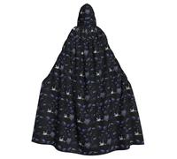 WHJSHOP Various fish in the ocean Prints Adult Hooded Cape Cloak for Halloween, Role-Playing, and Costume Parties