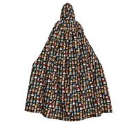 WHJSHOP Various small cakes Prints Adult Hooded Cape Cloak for Halloween, Role-Playing, and Costume Parties