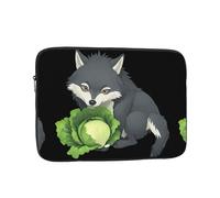 WHJSHOP Vegetarian Wolf Pattern Laptop Case - Shockproof Portable Laptop Sleeve Bag for Men and Women Business Travel, School, and Office Use