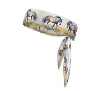 WHJSHOP Watercolor Horse Printing Sports headscarf, sweat absorbing and breathable, motion headband, double-sided kerchief
