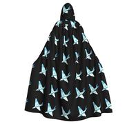 WHJSHOP Watercolor origami airplane Prints Adult Hooded Cape Cloak for Halloween, Role-Playing, and Costume Parties
