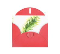 WHJSHOP Watercolor palm fan Prints Greeting Card - Premium Pearlescent Paper, Double Sided Pearl Effect, Love Buckle Pearl Paper Envelope