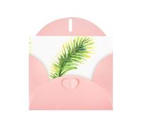 WHJSHOP Watercolor palm fan Prints Greeting Card - Premium Pearlescent Paper, Double Sided Pearl Effect, Love Buckle Pearl Paper Envelope