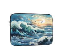 WHJSHOP Wave Sailboat Seagull Picture Laptop Case - Shockproof Portable Laptop Sleeve Bag for Men and Women Business Travel, School, and Office Daily Use