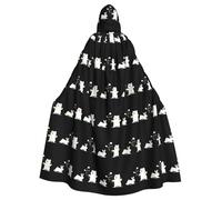 WHJSHOP White bear playing in the snow Prints Adult Hooded Cape Cloak for Halloween, Role-Playing, and Costume Parties