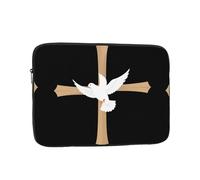 WHJSHOP White Dove Under The Cross Pattern Laptop Case - Shockproof Portable Laptop Sleeve Bag for Men and Women Business Travel, School, and Office Use