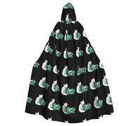 WHJSHOP White fox next to green camera Prints Halloween Adult Hooded Cloak No Zipper, Comfortable & Durable for Role-Playing