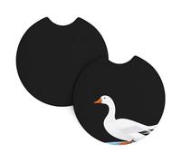 Whjshop White Goose Gliding On The Ice Prints Car Interior Cup Holder Pad 2 Pc Waterproof & Quick for Cars, Trucks, Suvs, and Ships