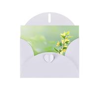 WHJSHOP White Greeting Card Blooming Yellow Flower Pattern 4x6in for Christmas, children's birthdays, Valentine's Day, wedding anniversaries, and party invitations