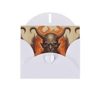 WHJSHOP White Greeting Card Burning Devil Printing Perfect for Valentine's Day, Wedding Anniversary & Party Invitations