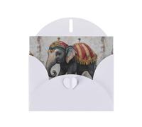 WHJSHOP White Greeting Card Circus elephant performing Printing Perfect for Valentine's Day, Wedding Anniversary & Party Invitations