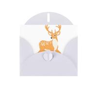 WHJSHOP White Greeting Card Color marks of sibling deer Printing Perfect for Valentine's Day, Wedding Anniversary & Party Invitations