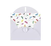 WHJSHOP White Greeting Card Colorful Dragonfly Pattern 4x6in for Christmas, children's birthdays, Valentine's Day, wedding anniversaries, and party invitations