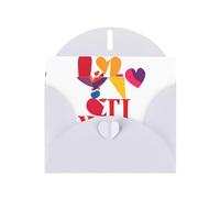 WHJSHOP White Greeting Card Colorful love confession Printing Perfect for Valentine's Day, Wedding Anniversary & Party Invitations