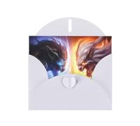 WHJSHOP White Greeting Card Confrontation Beast Printing Perfect for Valentine's Day, Wedding Anniversary & Party Invitations