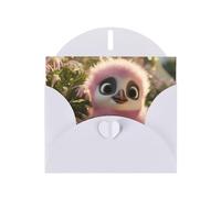 WHJSHOP White Greeting Card Cute Pink Penguin Printing Perfect for Valentine's Day, Wedding Anniversary & Party Invitations