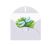 WHJSHOP White Greeting Card Dragonfly on the grass Printing Perfect for Valentine's Day, Wedding Anniversary & Party Invitations