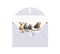 WHJSHOP White Greeting Card Friends reading newspaper Printing Perfect for Valentine's Day, Wedding Anniversary & Party Invitations