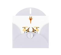 WHJSHOP White Greeting Card Goose beating drums Printing Perfect for Valentine's Day, Wedding Anniversary & Party Invitations