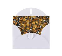 WHJSHOP White Greeting Card Heaps of Orange Monarch Butterflies Pattern 4x6in for Christmas, children's birthdays, Valentine's Day, wedding anniversaries, and party invitations