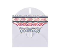 WHJSHOP White Greeting Card Plain geometric floral pattern Pattern 4x6in for Christmas, children's birthdays, Valentine's Day, wedding anniversaries, and party invitations