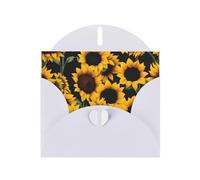 WHJSHOP White Greeting Card Sunflower on Black B Printing Perfect for Valentine's Day, Wedding Anniversary & Party Invitations