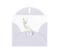 WHJSHOP White Greeting Card White fox in the desert Printing Perfect for Valentine's Day, Wedding Anniversary & Party Invitations