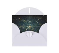 WHJSHOP White Greeting Card Zodiac Constellation Space Printing Perfect for Valentine's Day, Wedding Anniversary & Party Invitations